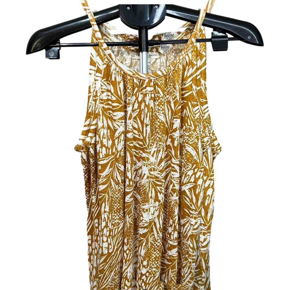 GUC Christian Siriano Tropical Yellow Linen Tank Top Size Medium